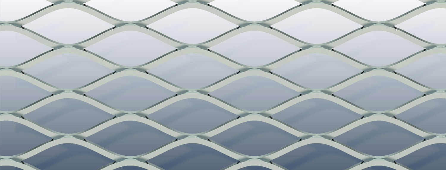 This shows a view of expanded metal close up