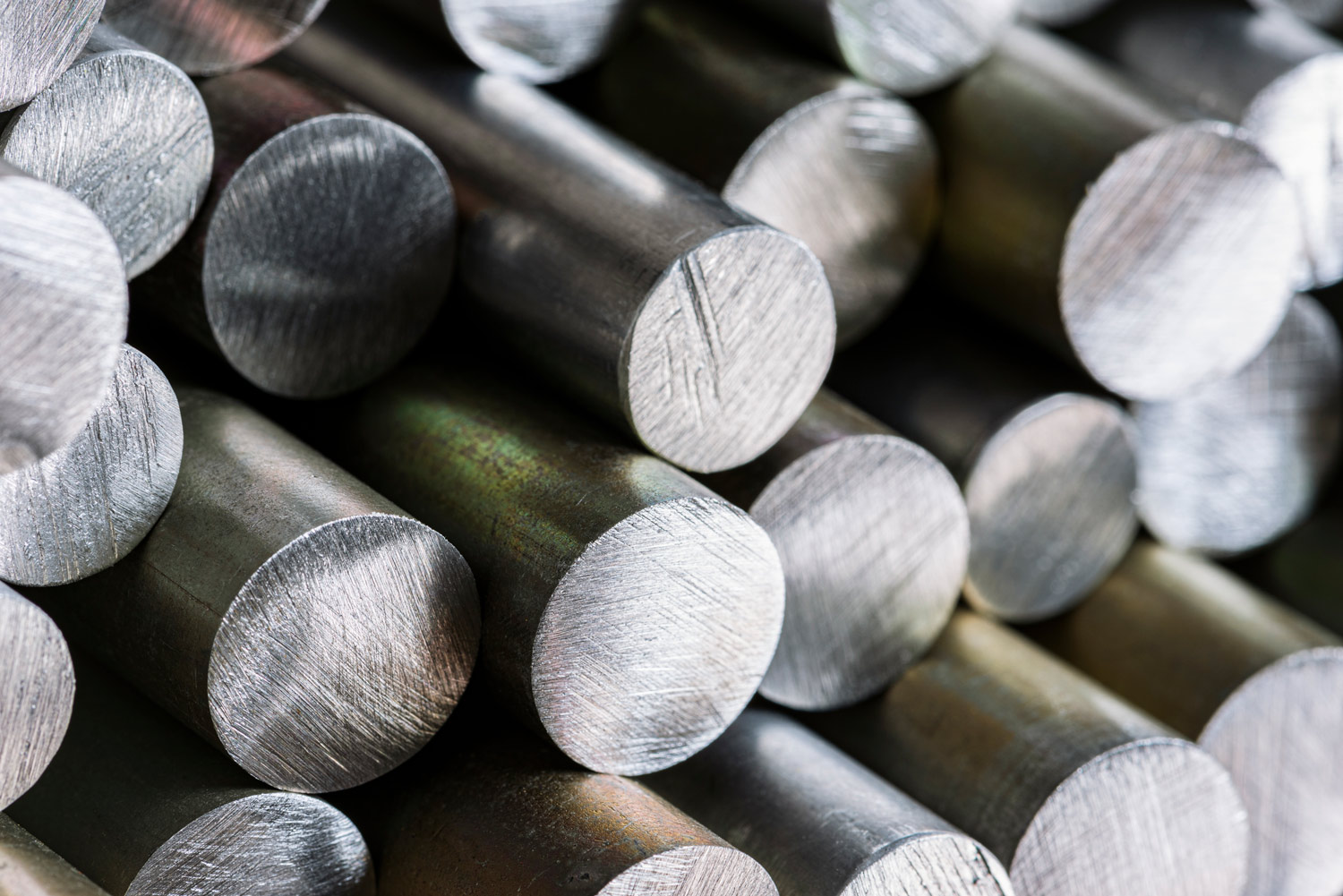 Round bars on a shelf