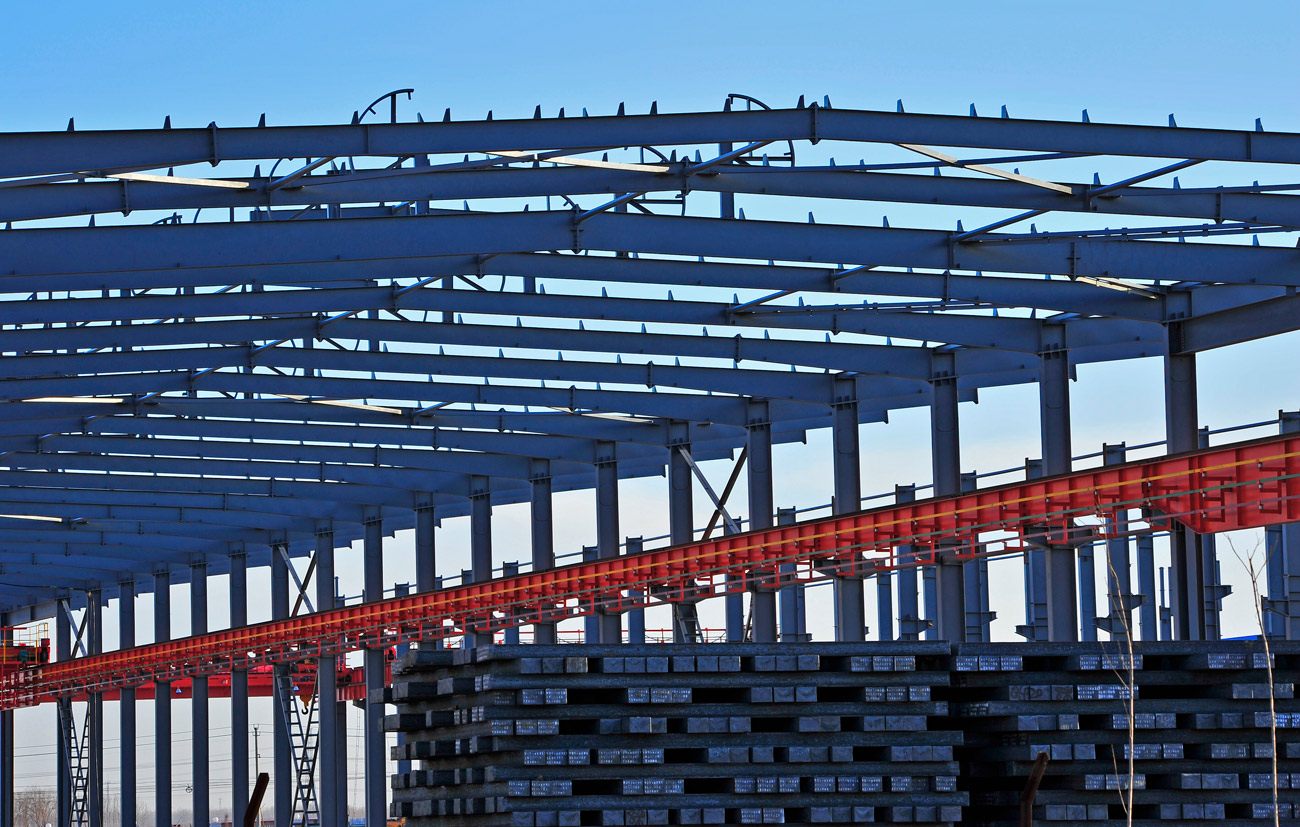 Steel structure under construction